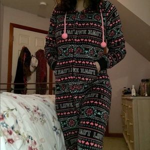 SO Intimates One Piece Pajama with Hood